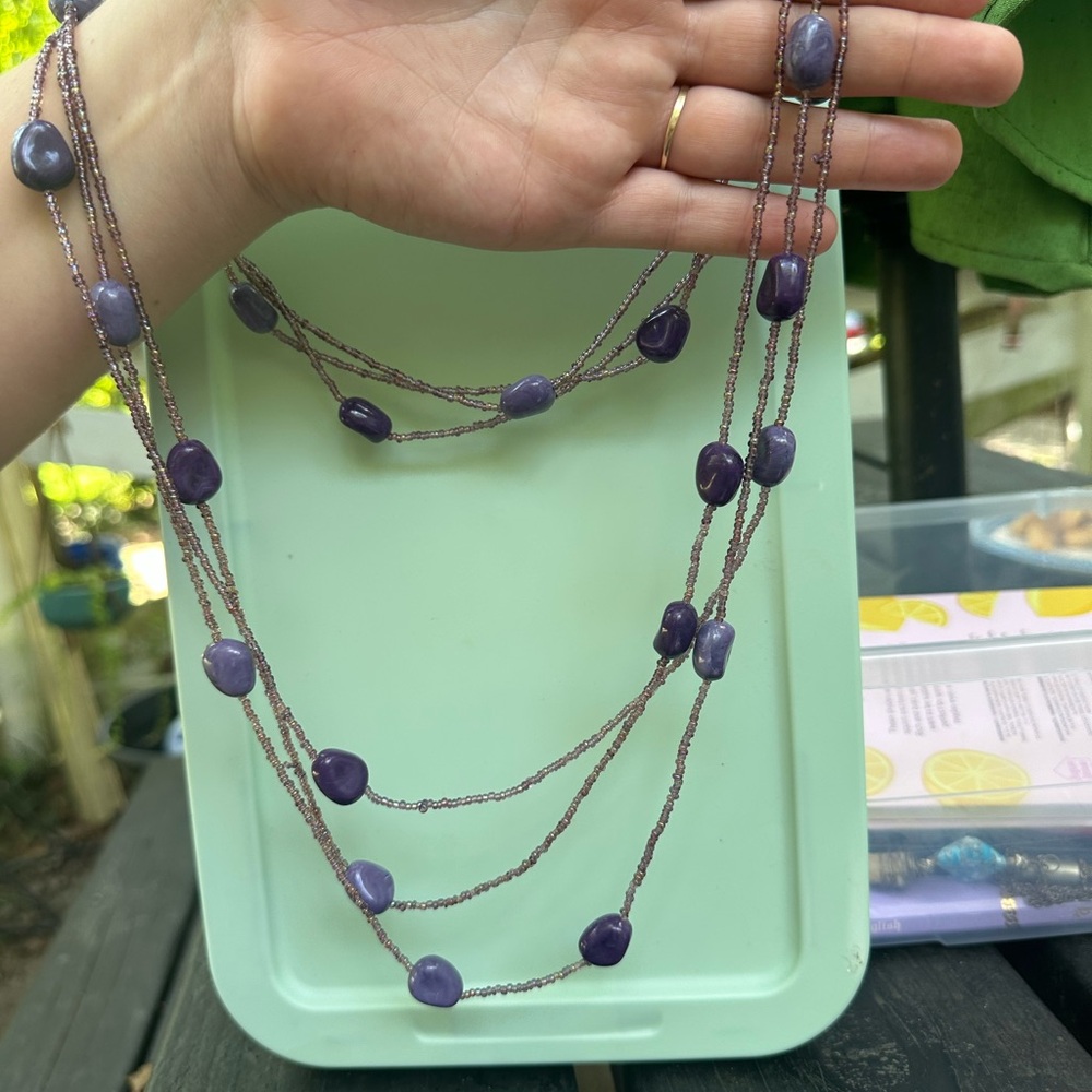 Elegant Purple Beaded Necklace